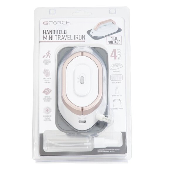 G-FORCE White/gold Handheld Mini Travel Iron - Picture 1 of 1